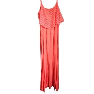 Alyx NWT hot pink colored layered zig zag knit maxi dress size large